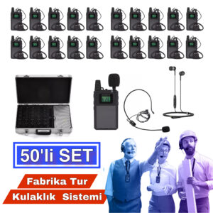 Fabrika Tur Rehber Kulaklık Sistemi 50'li Set