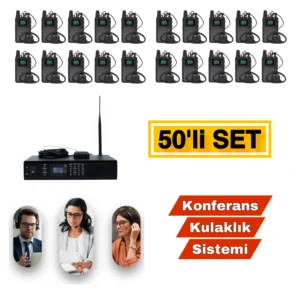 Konferans Çeviri Kulaklık Sistemi 50'li Set